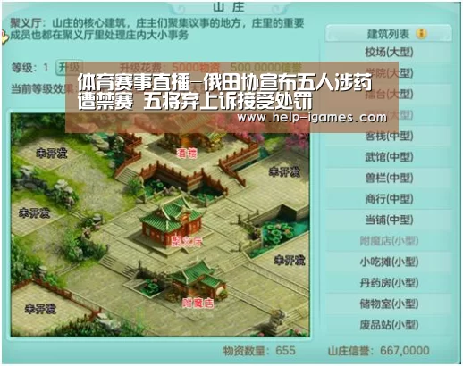 体育赛事直播-俄田协宣布五人涉药遭禁赛 五将弃上诉接受处罚(图2) 体育赛事直播